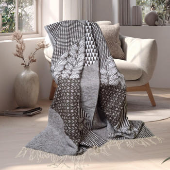 Plaid SoundSleep Abstract cotton 140x200 cm chocolate (2800004835114)