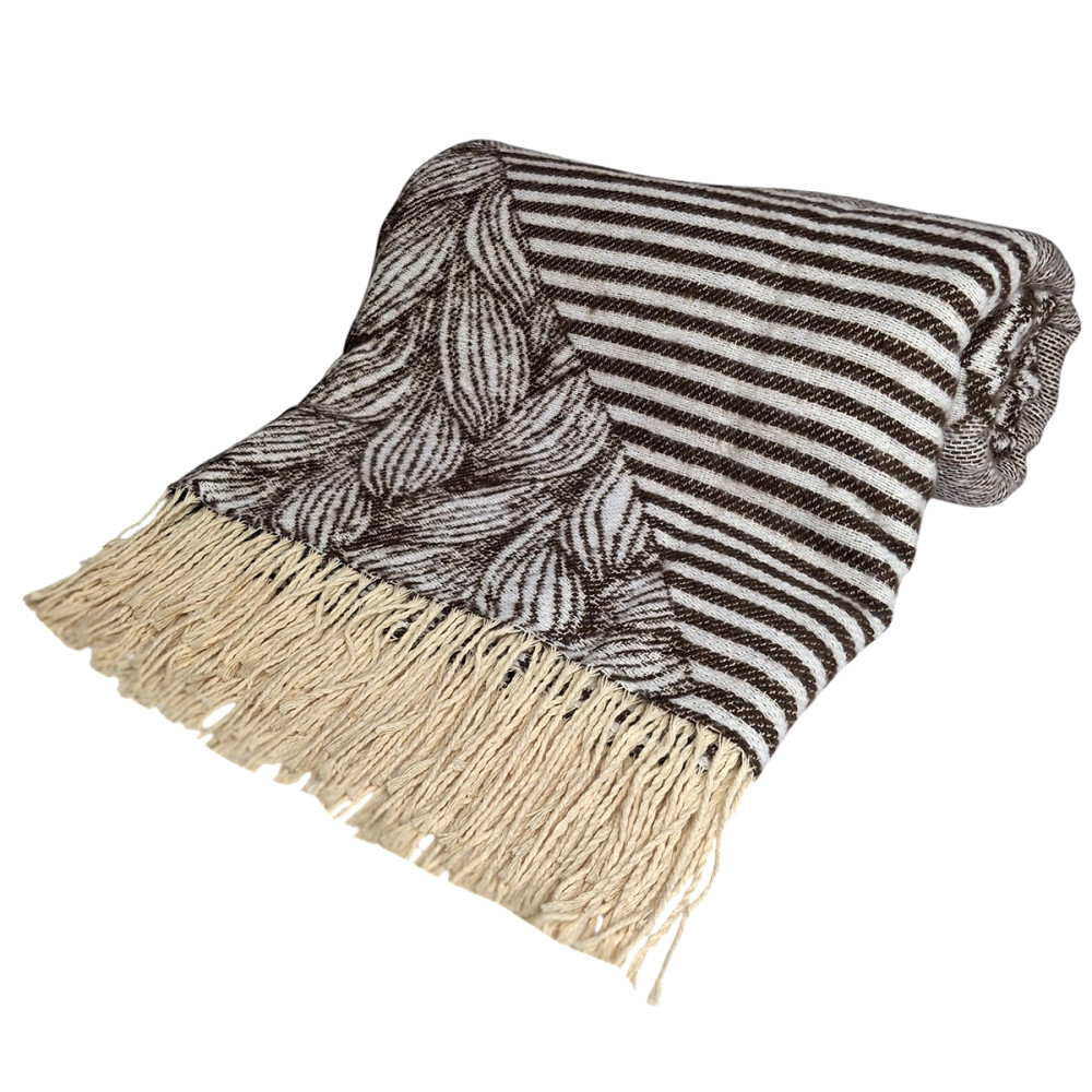 Plaid SoundSleep Abstract cotton 140x200 cm chocolate (2800004835114)