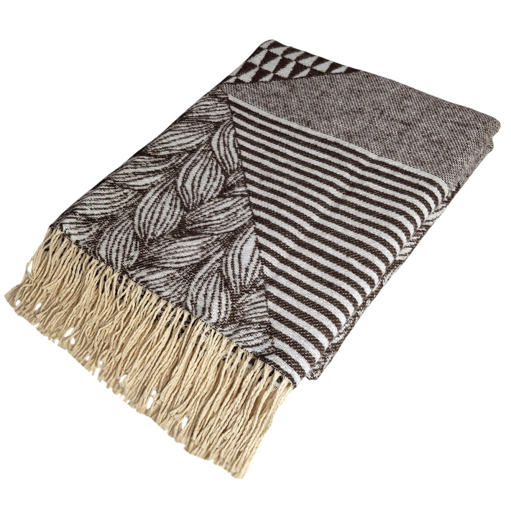 Plaid SoundSleep Abstract cotton 140x200 cm chocolate (2800004835114)