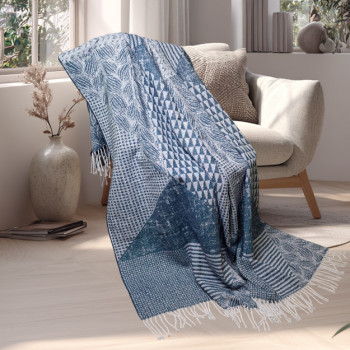 Plaid SoundSleep Abstract cotton 140x200 cm blue (2800004835121)