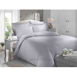 Bed linen set Altinbasak Always Gri satin-jacquard Euro 200x220 cm gray (m013087)