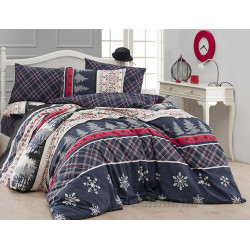 First choice Snowfall Ranforce Euro bedding set 200x220 cm blue (m013232)