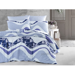 First choice Wave lacivert Ranforce Euro bedding set 200x220 cm blue (m014897)