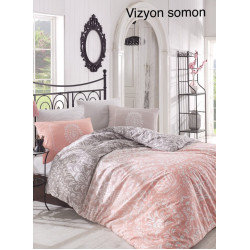 Bedding set Altinbasak Vizyon somon ranforce Euro 200x220 cm peach (m017885)