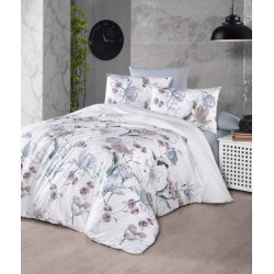 First choice Layla vizon ranfors Euro bedding set 200x220 cm white-gray (m016791)