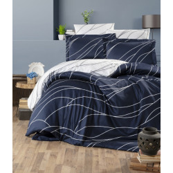 First choice Mesi Navy Blue satin luxury Euro bedding set 200x220 cm navy blue (m017493)