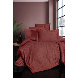 First choice Wella cinnamon jacquard Euro bedding set 200x220 cm terracotta (m017433)