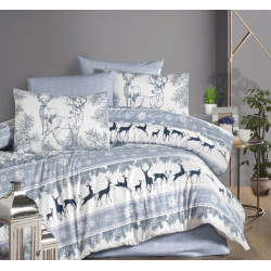 First choice Deer Indigo Ranforce Euro bedding set 200x220 cm blue (m018263)