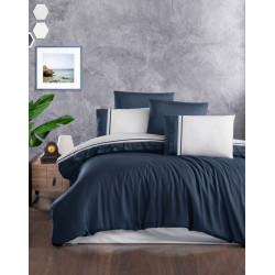 First choice Groovy Denim satin-deluxe Euro bedding set 200x220 cm blue-white (m018283)