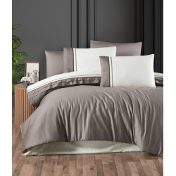 First choice Groovy Mink satin-deluxe Euro bedding set 200x220 cm gray-beige-white (m018282)