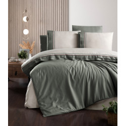 First choice Groovy Moonmist satin-deluxe Euro bedding set 200x220 cm gray-green-white (m018284)