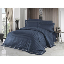 First choice Novel Line Denim satin-deluxe Euro bedding set 200x220 cm dark blue (m018275)