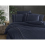 First choice Alfa Navy Blue satin luxury Euro bedding set 200x220 cm navy blue (m018202)