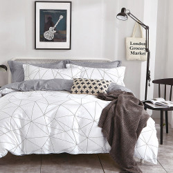 Bedding set Love You TL-2301 VIP satin-light luxury Euro 200x220 cm white-gray (m018382)