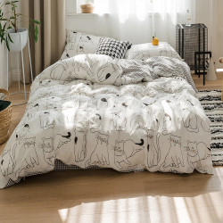 Bedding set Love You TLG-2303 VIP satin-light luxury One and a half 160x220 cm white-black (m018371)