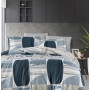 First choice Damian satin-luxury Euro bedding set 200x220 cm gray-blue (m018484)