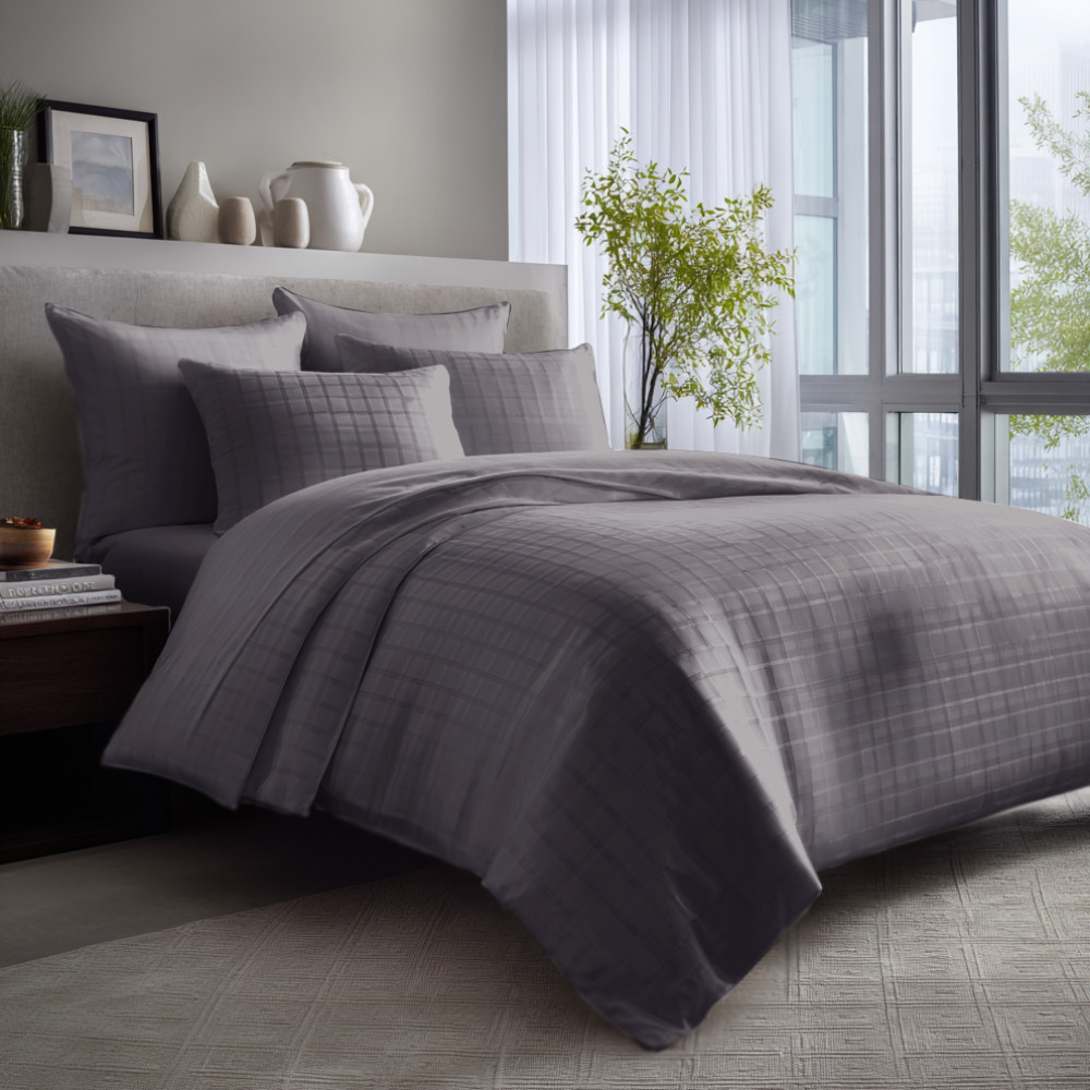 Sheet SoundSleep Jacquard Delicacy Graphite satin jacquard 200x220 cm graphite (2800005074635)