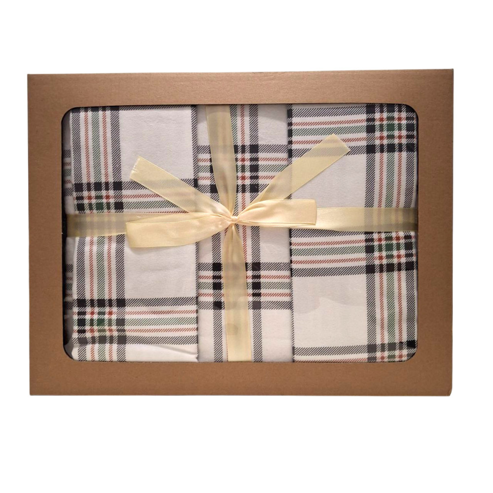 Bedding set SoundSleep Flanel Cоzy Combi double euro 200x220 cm white-green (2800004977623)