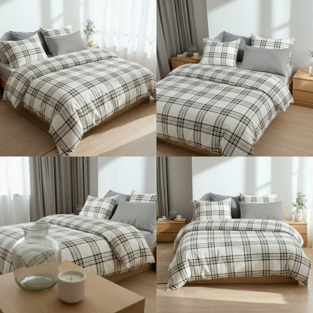 Bedding set SoundSleep Flanel Cоzy Combi double euro 200x220 cm white-green (2800004977623)