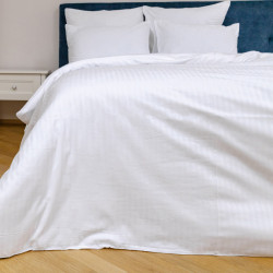 Bedding set SoundSleep Stripe satin single 160x220 cm white (93838863)