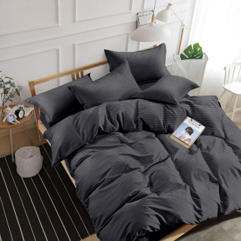 Комплект наволочок з кантом SoundSleep Stripe Antracit сатин-страйп антрацит 50х70 см