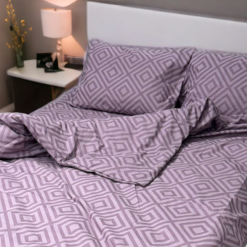 Комплект постільної білизни SoundSleep Rhomb Violet бязь євро 200х220 см (94337365)