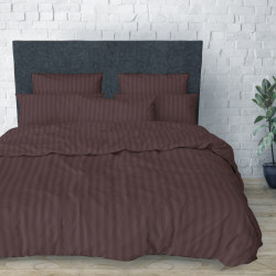  Простирадло на гумці SoundSleep Stripy Chocolate бязь 160х200х20 см коричневе (2800004674478)