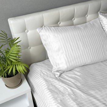 Комплект постельного белья SoundSleep Stripe Sence сатин-страйп Двухспальный евро 200х220 см белый (94281972)