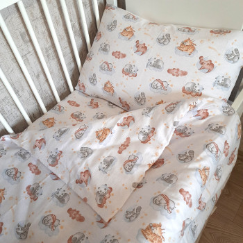 Bed linen set SoundSleep Sleeping animals flannel children 112x147 cm (94337709)