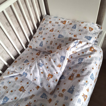 Комплект постельного белья в кроватку SoundSleep Sleeping bears фланель детский 112х147 см (94337594)
