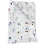 Muslin diaper SoundSleep Flowers white 80x100 cm