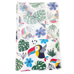 Swaddle SoundSleep Jungle muslin 80x100 cm white (2800004517546)