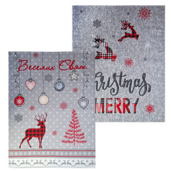 Set of 2 kitchen towels SoundSleep Christmas mood Christmas waffle 45x60 cm gray (2800004713511)