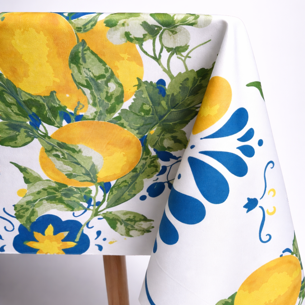 Tablecloth SoundSleep Amalfi Lemon Water-Repellent 130x180 cm White (2800005024388)