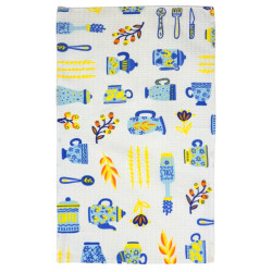 Kitchen towel SoundSleep Teapots waffle 30x50 cm blue-white (94388350)