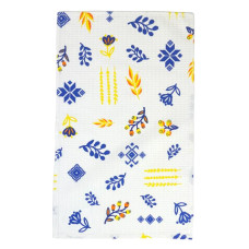 Рушник кухонний вафельний SoundSleep Ornament синьо-білий 30х50 см