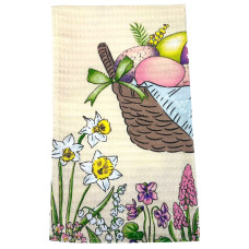Waffle kitchen towel Happy Easter SoundSleep 34x60 cm