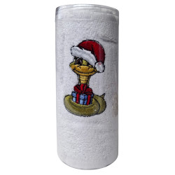 SoundSleep Symbol of the Year 2025 New Year's towel with embroidery in a tube 10x22 cm terry 40x70 cm white (2800004668262)