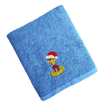 SoundSleep Snowman New Year's towel with embroidery, terry 40x70 cm, dark gray (2800004680424)