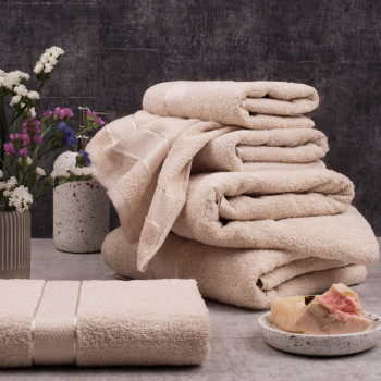 SoundSleep Rossa towel set 2 pcs terry 50x90 cm and 70x140 cm 400g beige (2800004680004)