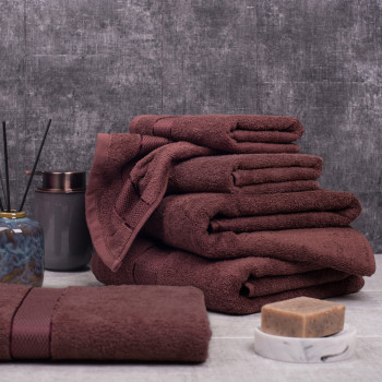 SoundSleep Rossa towel set 2 pcs terry 50x90 cm and 70x140 cm 400g chocolate (2800004680011)