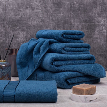 SoundSleep Rossa towel set 2 pcs terry 50x90 cm and 70x140 cm 400g blue (2800004680028)