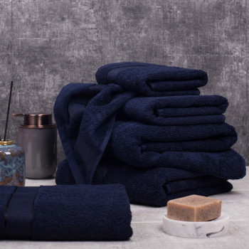 SoundSleep Rossa towel set 2 pcs terry 50x90 cm and 70x140 cm 400g dark blue (2800004680035)