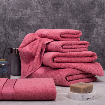 SoundSleep Rossa towel set 2 pcs terry 50x90 cm and 70x140 cm 400g dark pink (2800004680059)