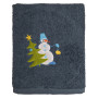 New Year's towel SoundSleep Snowman with embroidery terry 40x70 cm dark gray (2800004667777)