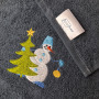 New Year's towel SoundSleep Snowman with embroidery terry 40x70 cm dark gray (2800004667777)