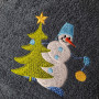 New Year's towel SoundSleep Snowman with embroidery terry 40x70 cm dark gray (2800004667777)