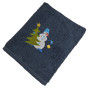 New Year's towel SoundSleep Snowman with embroidery terry 40x70 cm dark gray (2800004667777)