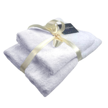 SoundSleep Inspire towel set 2 pcs with loop terry 50x90 cm and 70x140 cm 500 g white (2800004680165)