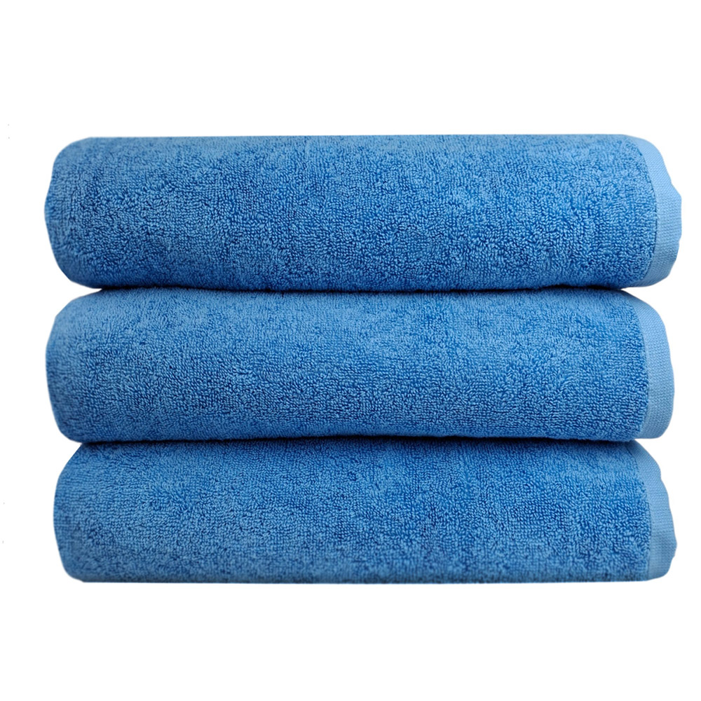 Set of towels SoundSleep Delicat 2 pcs with a loop terry 50x90 cm and 70x140 cm 500 g dark blue (2800004680134)